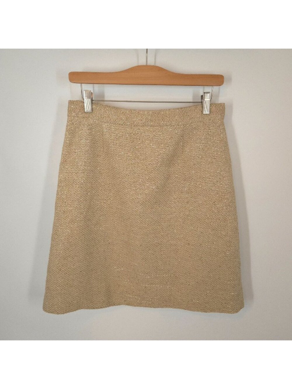 Kate Spade Gold A-line Skirt Woven Metallic Below Knee Women's Size 6